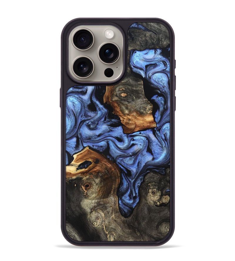 iPhone 15 Pro Max Wood Phone Case - Zhuri (Blue, 832152)