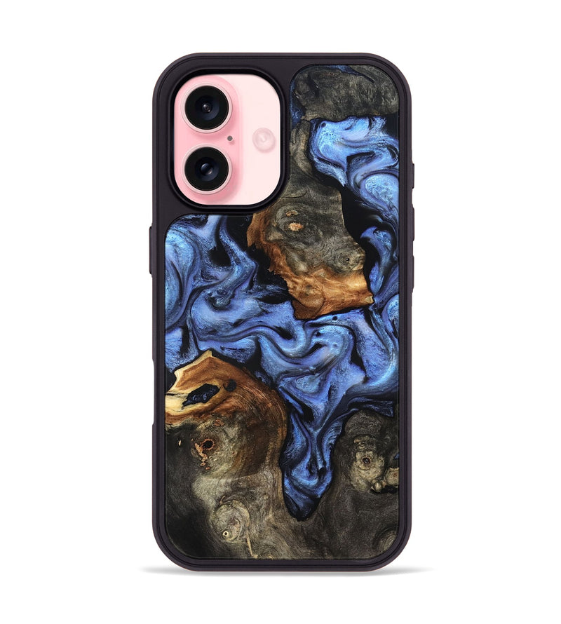 iPhone 16 Wood Phone Case - Zhuri (Blue, 832152)