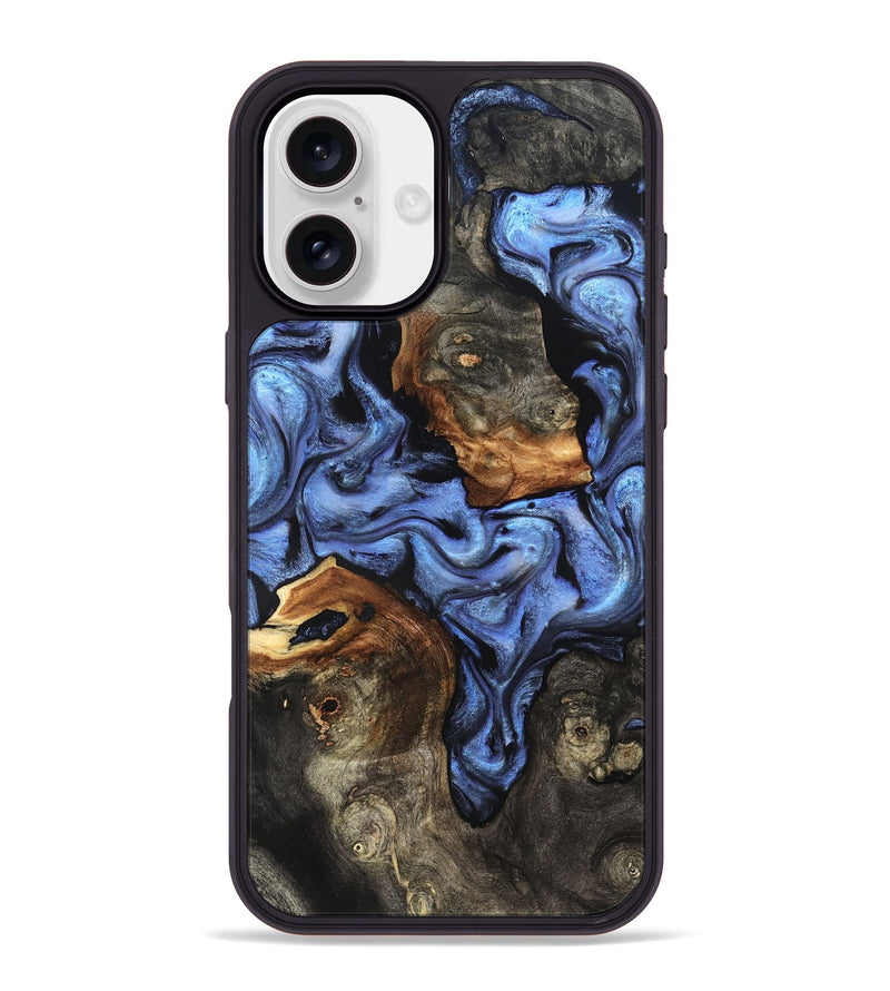 iPhone 16 Plus Wood Phone Case - Zhuri (Blue, 832152)