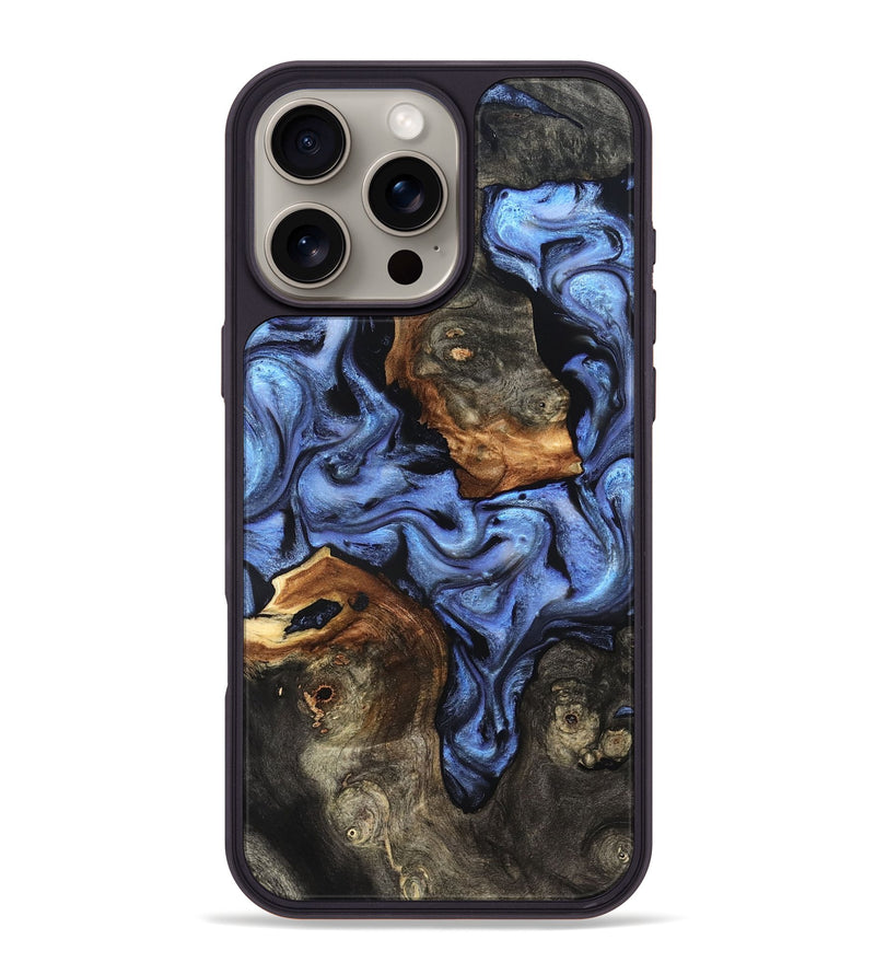 iPhone 16 Pro Max Wood Phone Case - Zhuri (Blue, 832152)