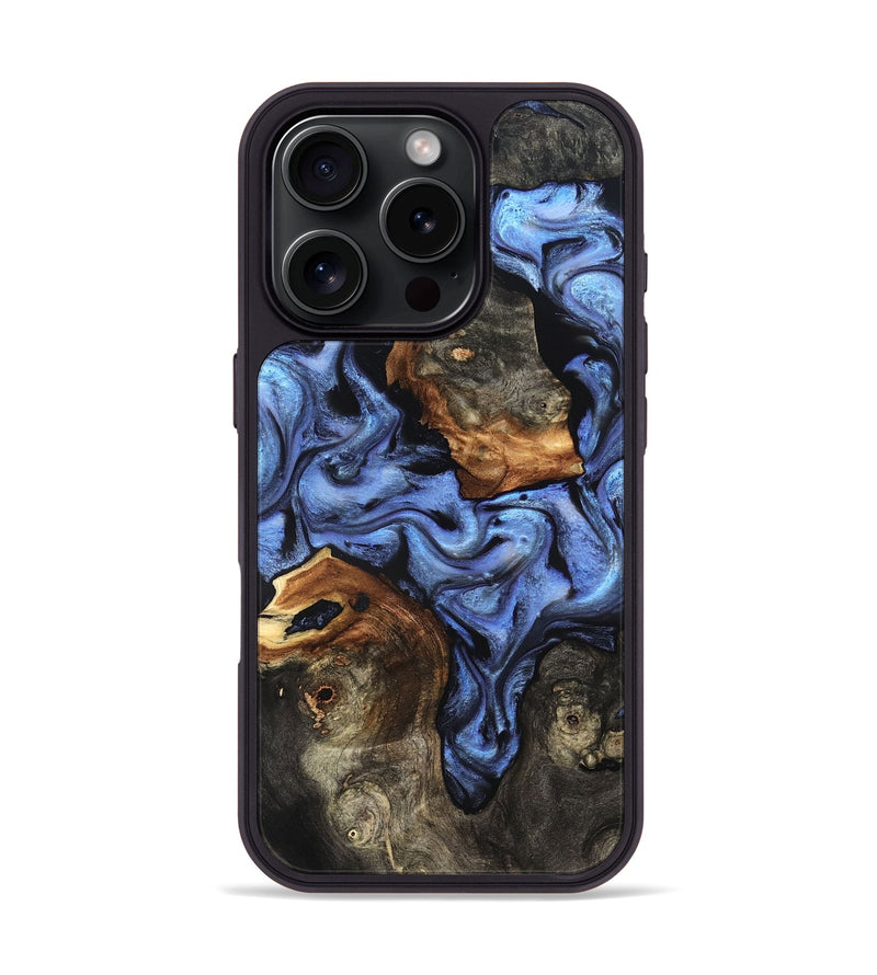 iPhone 16 Pro Wood Phone Case - Zhuri (Blue, 832152)