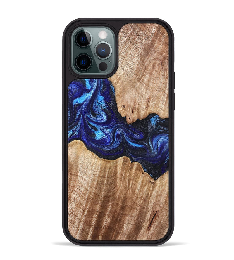 iPhone 12 Pro Max Wood Phone Case - Floyd (Blue, 832153)