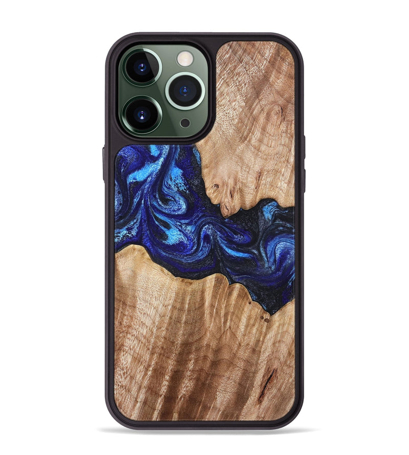 iPhone 13 Pro Max Wood Phone Case - Floyd (Blue, 832153)