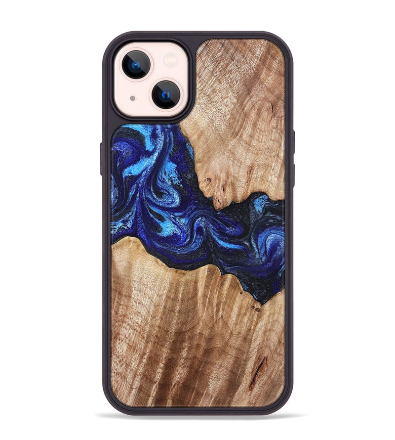 iPhone 14 Plus Wood Phone Case - Floyd (Blue, 832153)