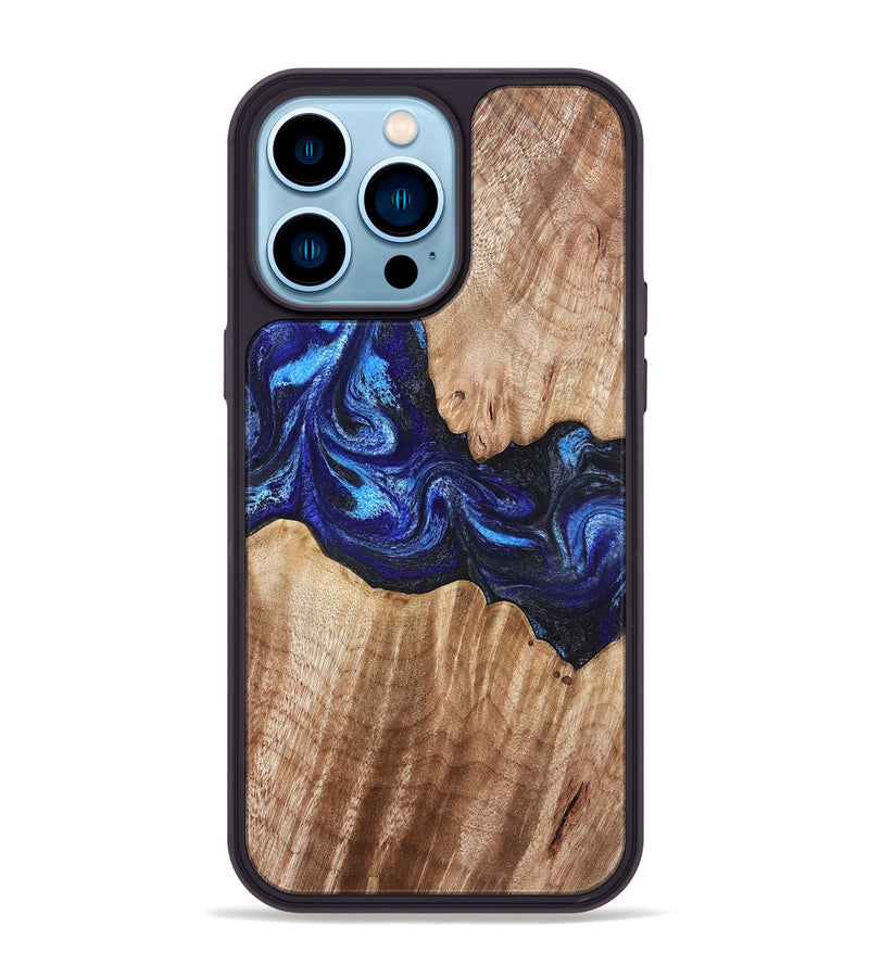 iPhone 14 Pro Max Wood Phone Case - Floyd (Blue, 832153)