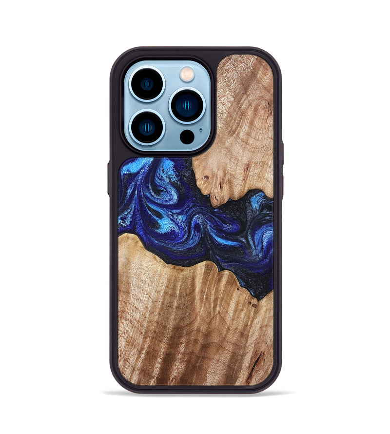 iPhone 14 Pro Wood Phone Case - Floyd (Blue, 832153)