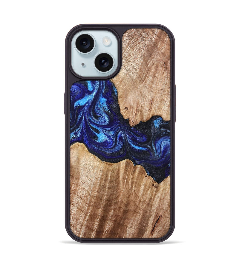 iPhone 15 Wood Phone Case - Floyd (Blue, 832153)