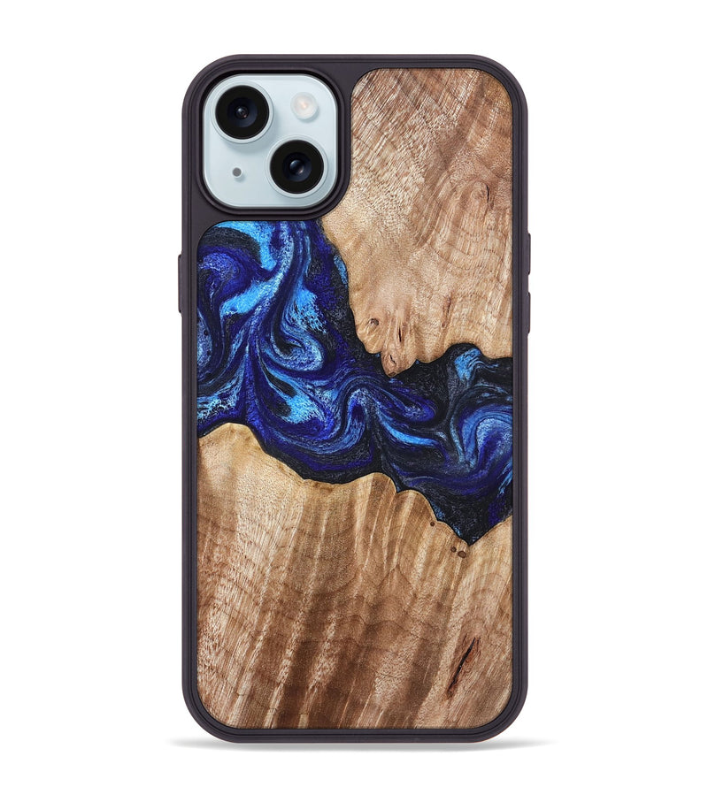 iPhone 15 Plus Wood Phone Case - Floyd (Blue, 832153)