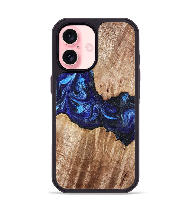 iPhone 16 Wood Phone Case - Floyd (Blue, 832153)