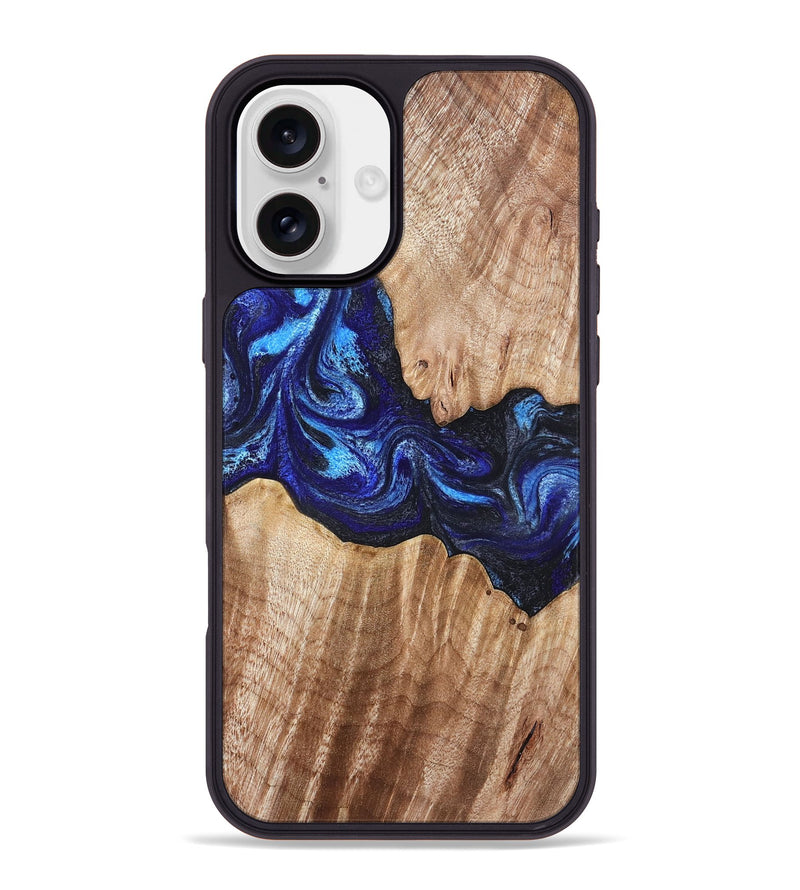iPhone 16 Plus Wood Phone Case - Floyd (Blue, 832153)