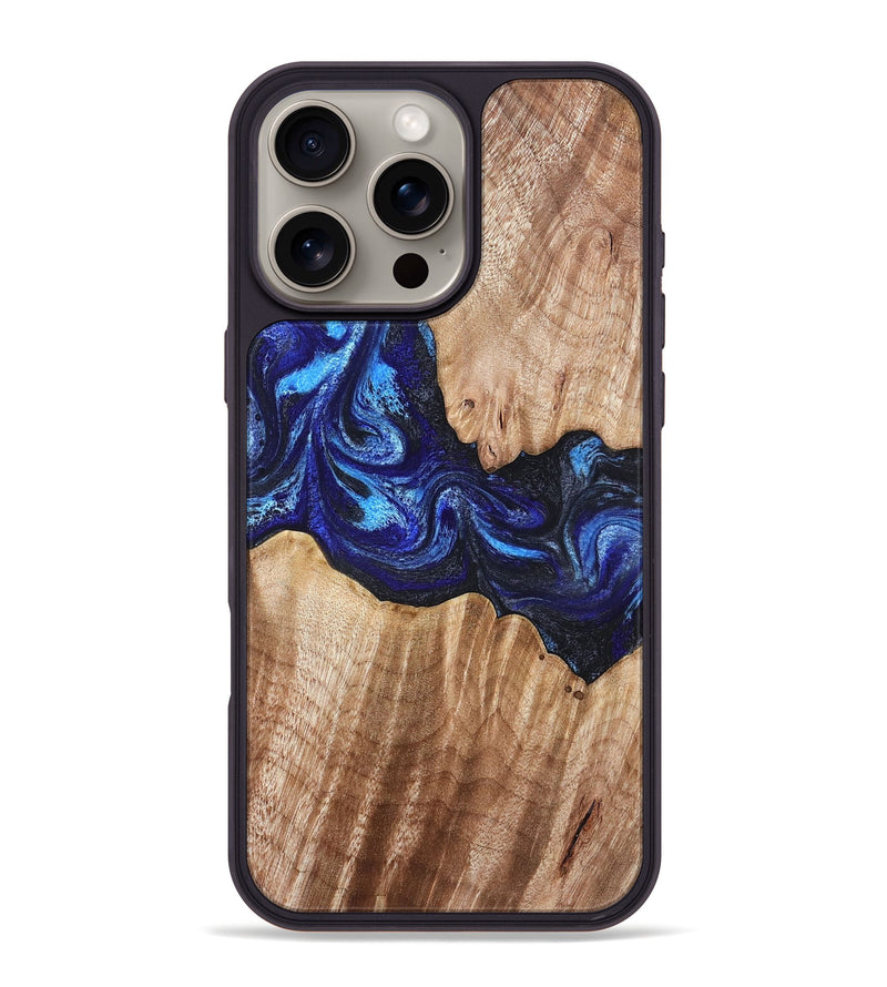 iPhone 16 Pro Max Wood Phone Case - Floyd (Blue, 832153)