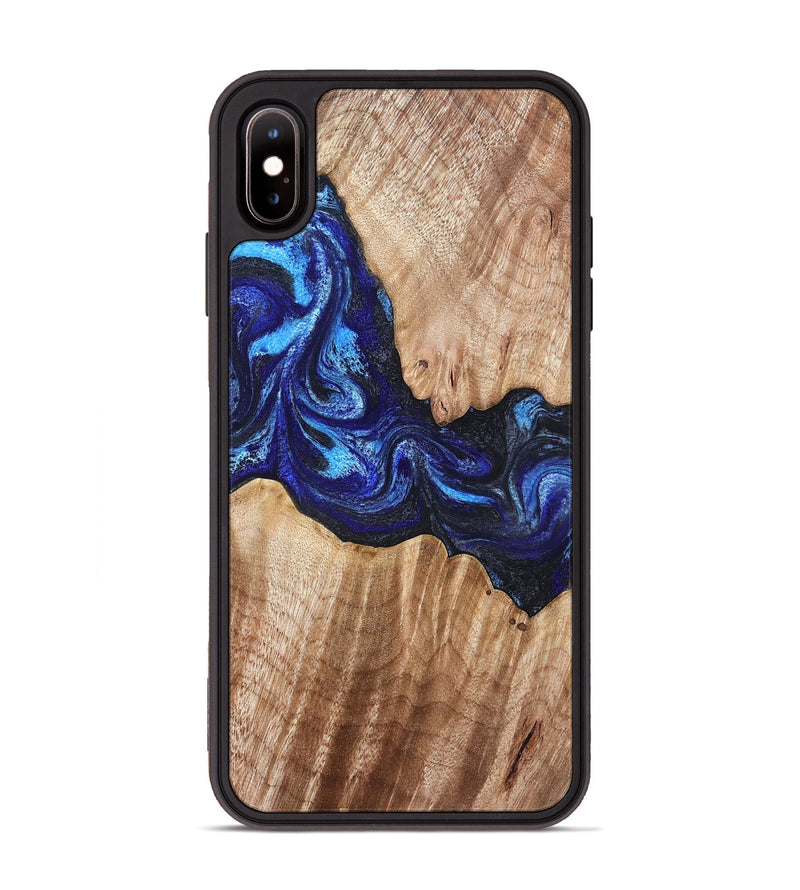 iPhone Xs Max Wood Phone Case - Floyd (Blue, 832153)