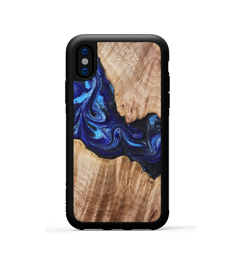 iPhone Xs Wood Phone Case - Floyd (Blue, 832153)