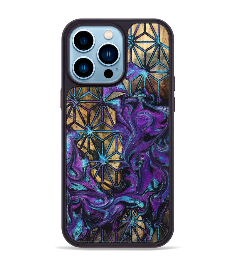 iPhone 14 Pro Max Wood Phone Case - Rod (Pattern, 832155)