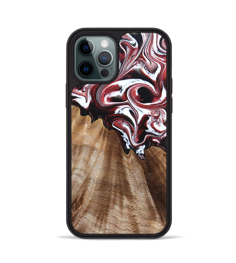 iPhone 12 Pro Wood Phone Case - Alene (Red, 832156)