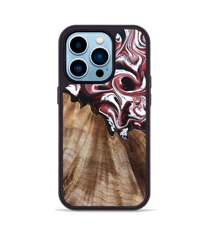 iPhone 14 Pro Wood Phone Case - Alene (Red, 832156)