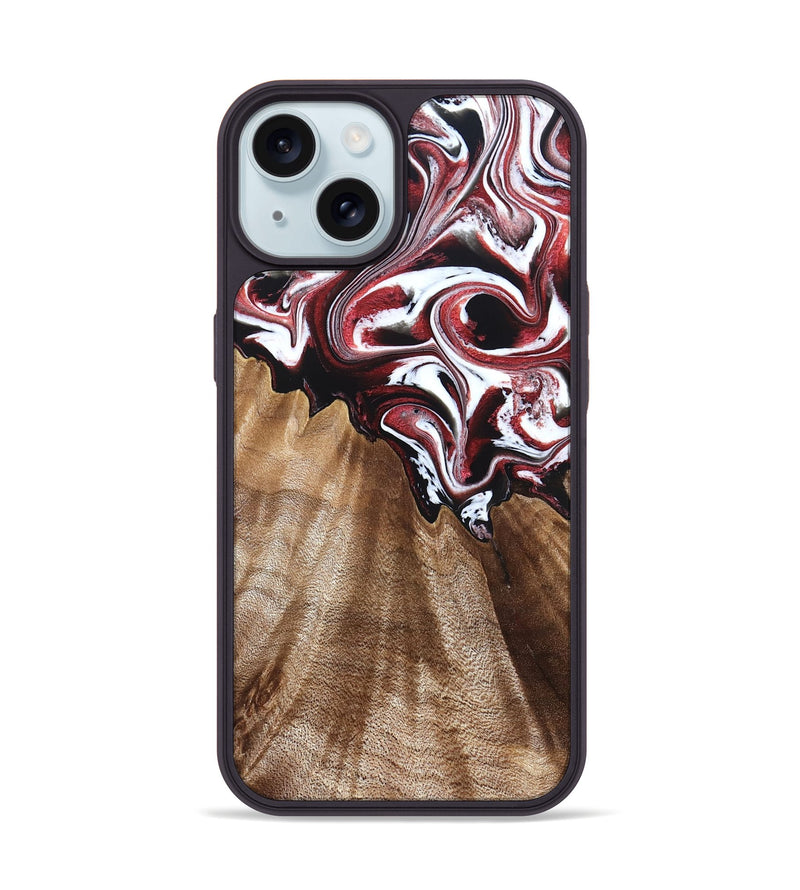 iPhone 15 Wood Phone Case - Alene (Red, 832156)