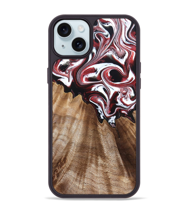 iPhone 15 Plus Wood Phone Case - Alene (Red, 832156)
