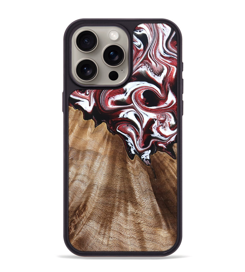 iPhone 15 Pro Max Wood Phone Case - Alene (Red, 832156)