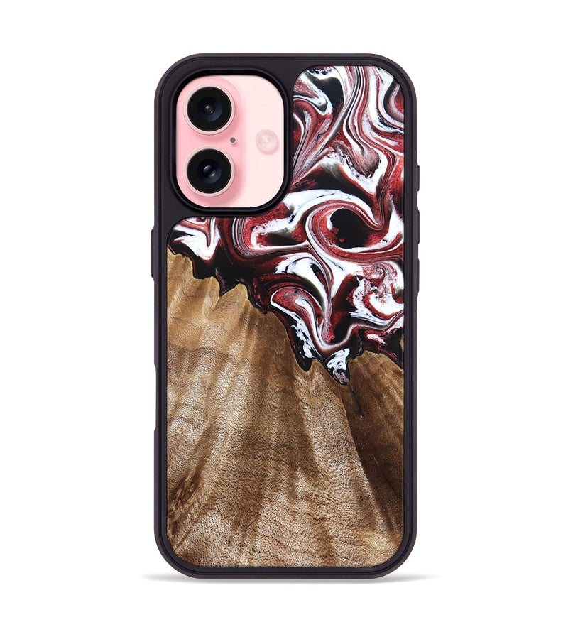 iPhone 16 Wood Phone Case - Alene (Red, 832156)