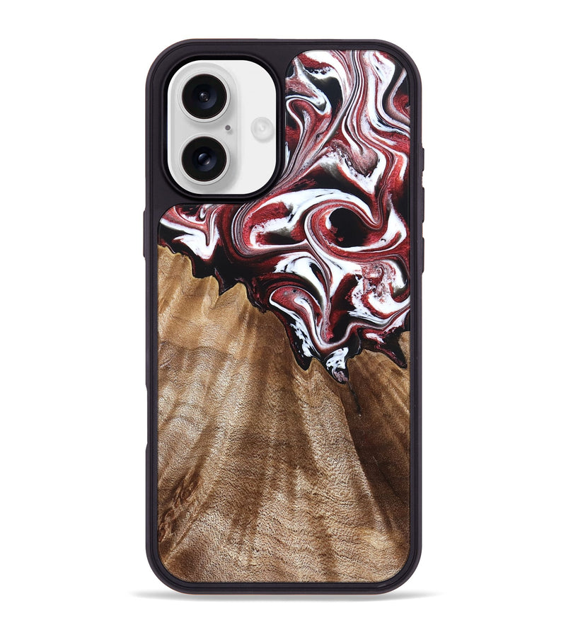 iPhone 16 Plus Wood Phone Case - Alene (Red, 832156)
