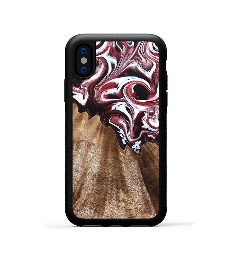 iPhone Xs Wood Phone Case - Alene (Red, 832156)