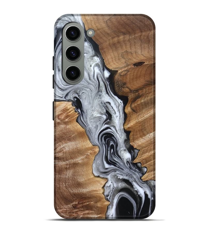 Galaxy S23 Plus Wood Live Edge Phone Case - Brixton (Black & White, 832170)