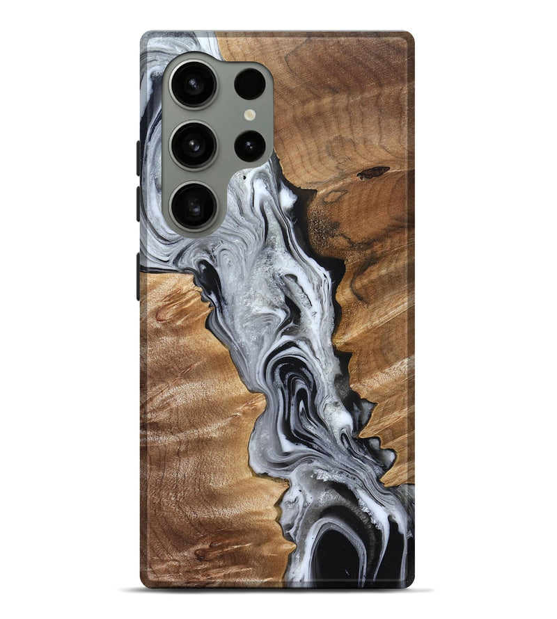 Galaxy S24 Ultra Wood Live Edge Phone Case - Brixton (Black & White, 832170)