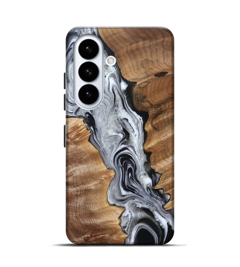 Galaxy S26 Wood Live Edge Phone Case - Brixton (Black & White, 832170)