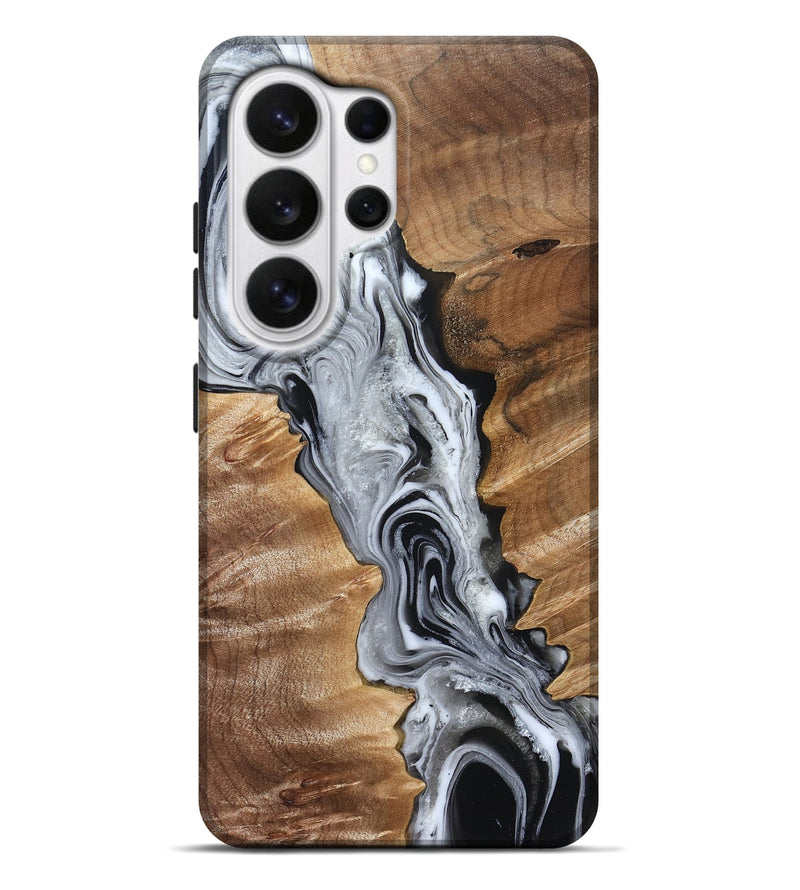 Galaxy S26 Ultra Wood Live Edge Phone Case - Brixton (Black & White, 832170)