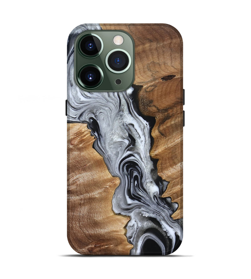 iPhone 13 Pro Wood Live Edge Phone Case - Brixton (Black & White, 832170)