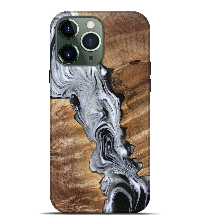 iPhone 13 Pro Max Wood Live Edge Phone Case - Brixton (Black & White, 832170)