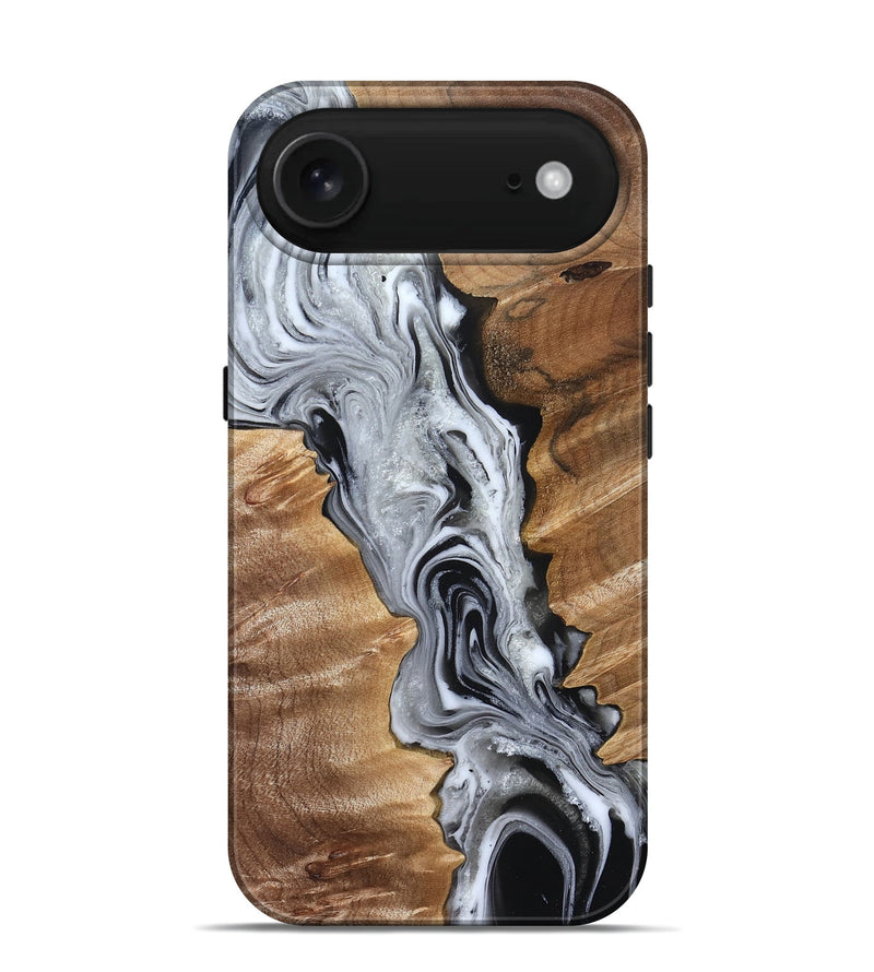 iPhone 17 Air Wood Live Edge Phone Case - Brixton (Black & White, 832170)