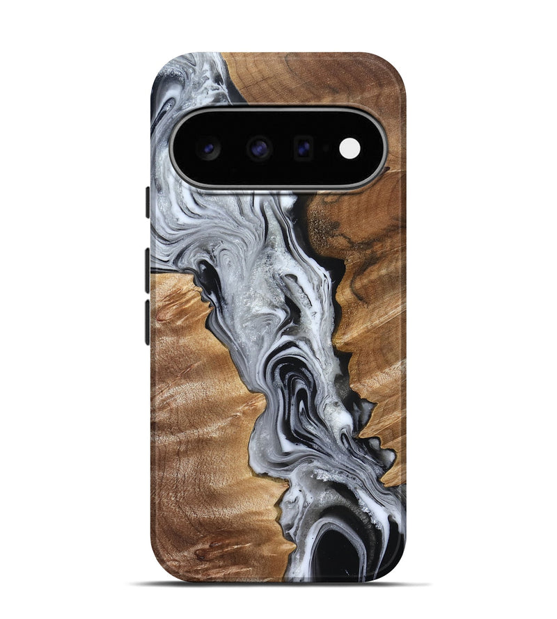 Pixel 11 Pro Wood Live Edge Phone Case - Brixton (Black & White, 832170)
