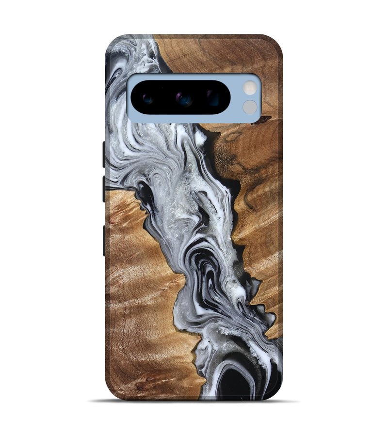 Pixel 8 Pro Wood Live Edge Phone Case - Brixton (Black & White, 832170)