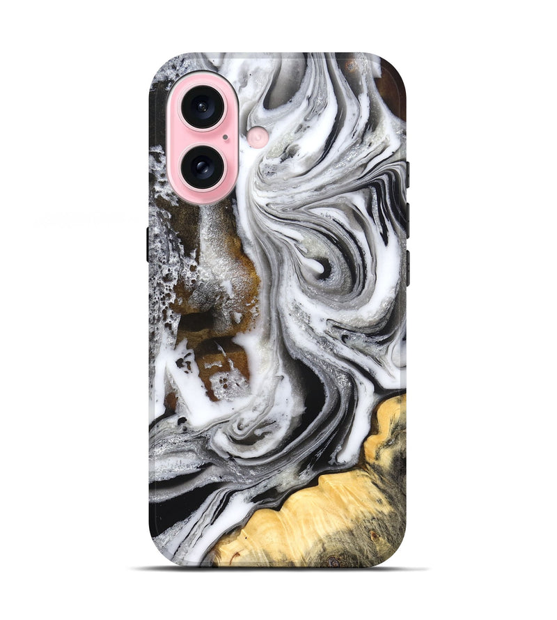 iPhone 17 Wood Live Edge Phone Case - Dollie (Black & White, 832171)