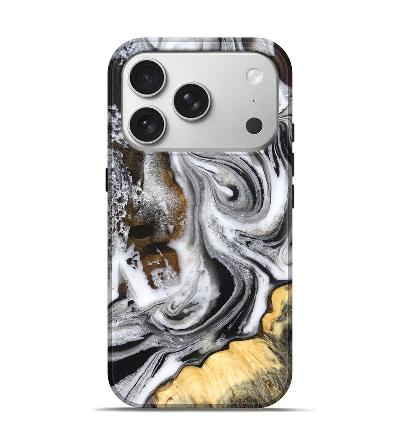 iPhone 17 Pro Wood Live Edge Phone Case - Dollie (Black & White, 832171)