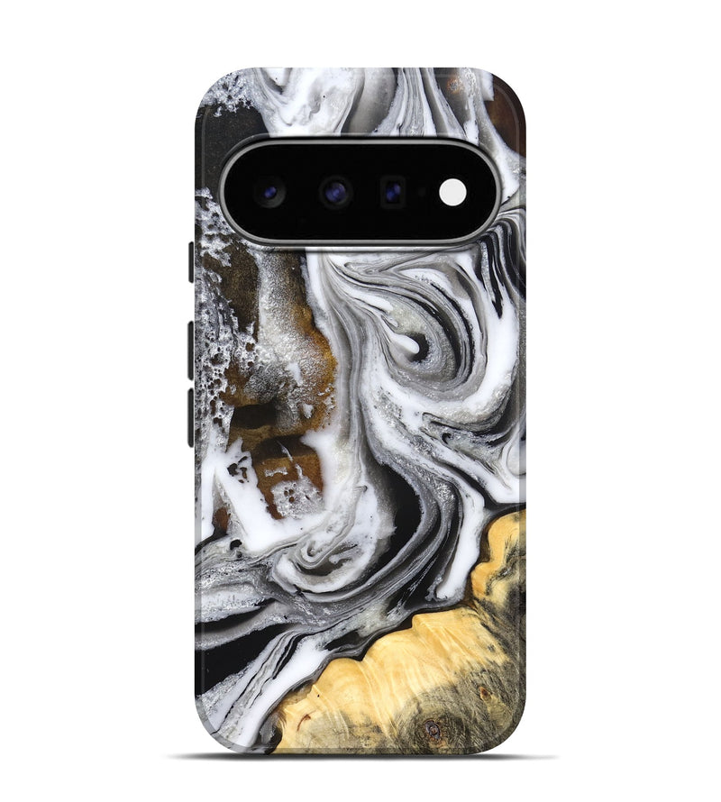 Pixel 11 Pro Wood Live Edge Phone Case - Dollie (Black & White, 832171)