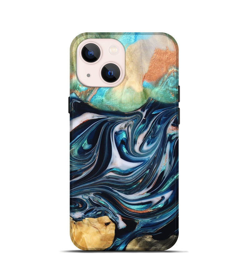 iPhone 13 mini Wood Live Edge Phone Case - Sommer (Blue, 832176)
