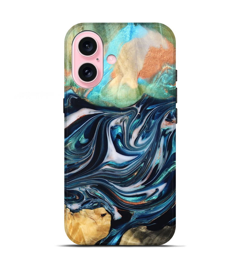 iPhone 17 Wood Live Edge Phone Case - Sommer (Blue, 832176)