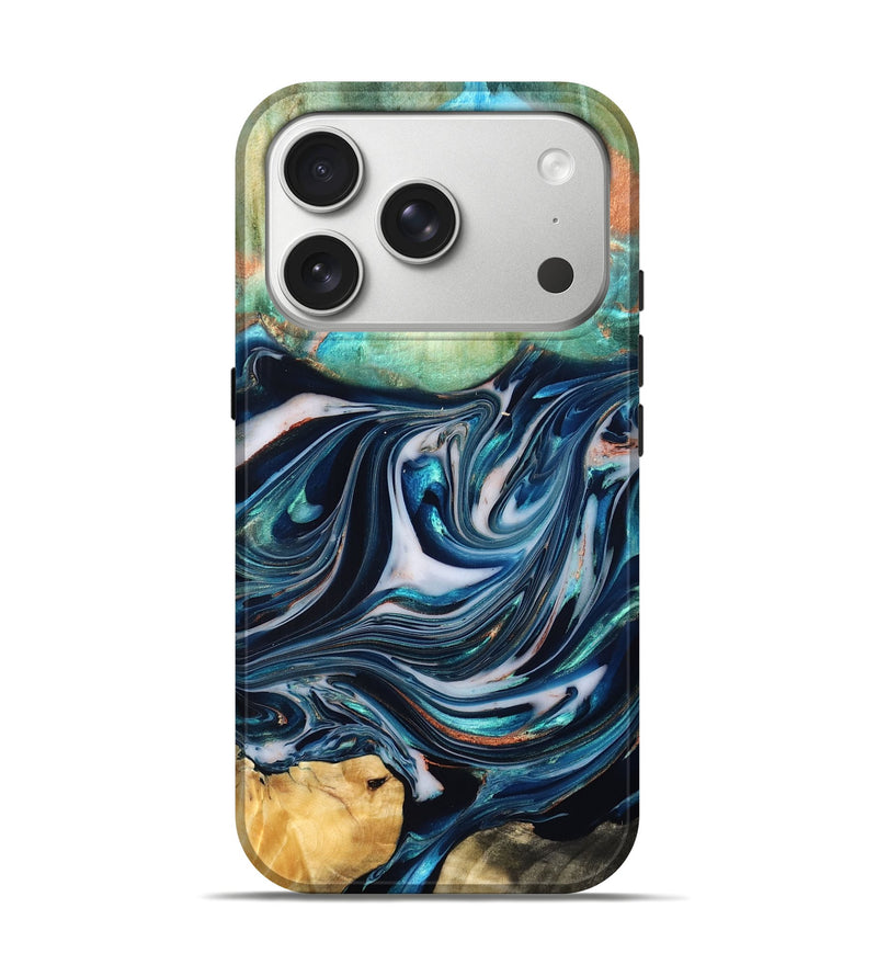 iPhone 17 Pro Wood Live Edge Phone Case - Sommer (Blue, 832176)