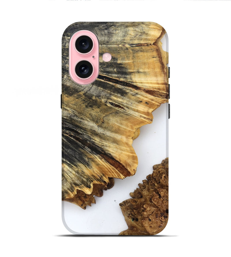 iPhone 16 Wood Live Edge Phone Case - Phebe (Clear, 832178)