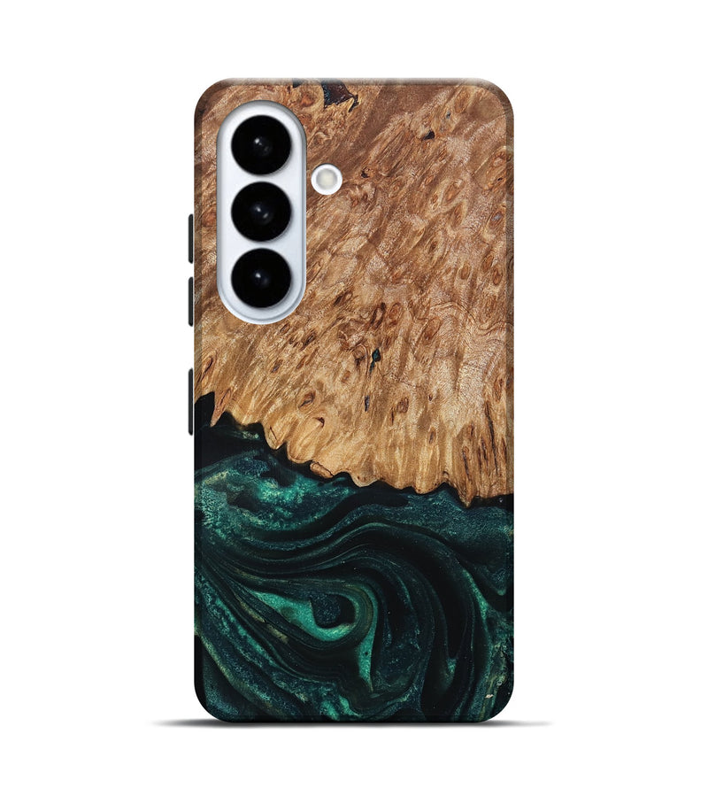 Galaxy S26 Wood Live Edge Phone Case - Jaycee (Green, 832179)