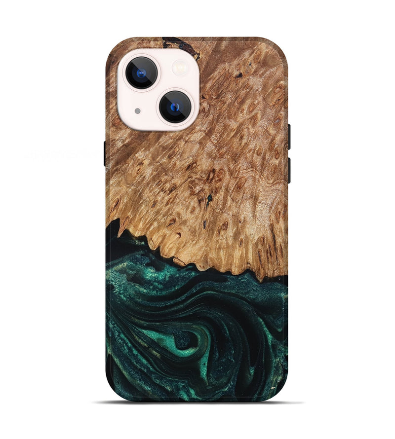 iPhone 13 Wood Live Edge Phone Case - Jaycee (Green, 832179)