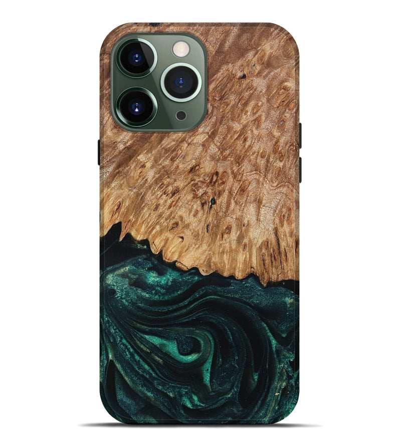 iPhone 13 Pro Max Wood Live Edge Phone Case - Jaycee (Green, 832179)