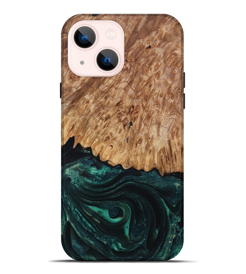 iPhone 14 Plus Wood Live Edge Phone Case - Jaycee (Green, 832179)