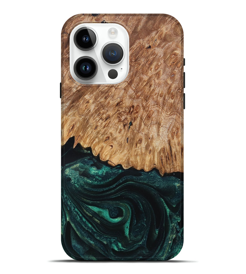 iPhone 15 Pro Max Wood Live Edge Phone Case - Jaycee (Green, 832179)