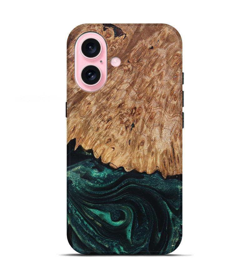 iPhone 17 Wood Live Edge Phone Case - Jaycee (Green, 832179)