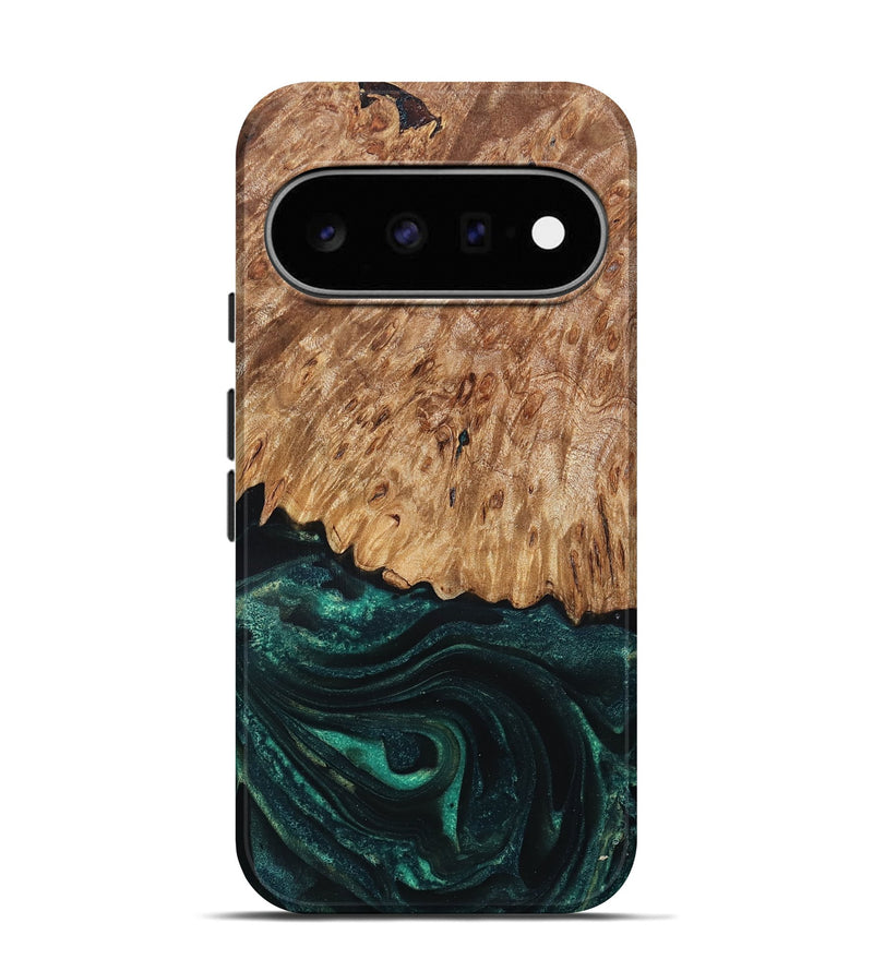 Pixel 11 Pro Wood Live Edge Phone Case - Jaycee (Green, 832179)