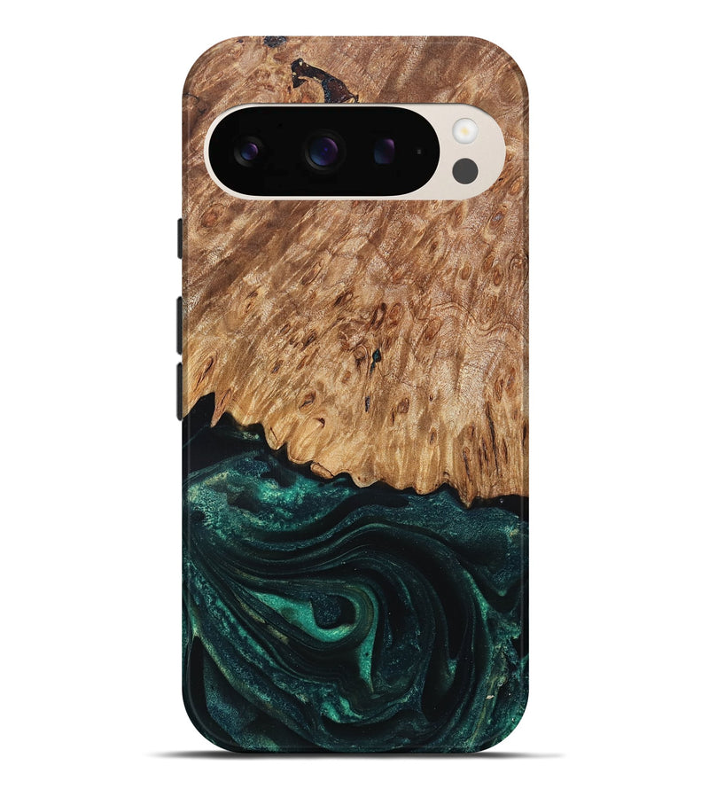Pixel 9 Pro XL Wood Live Edge Phone Case - Jaycee (Green, 832179)